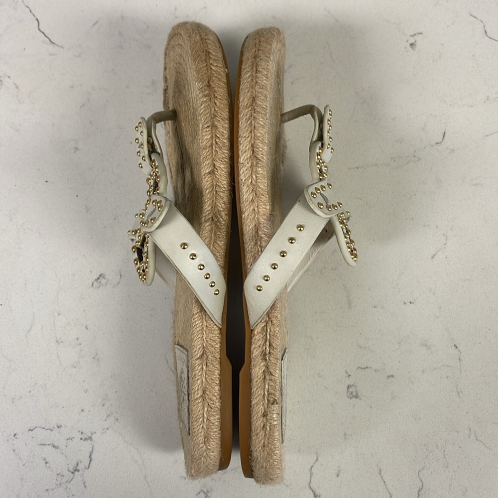 34# Tory Burch White and Gold Sandals - Picture 13 of 15